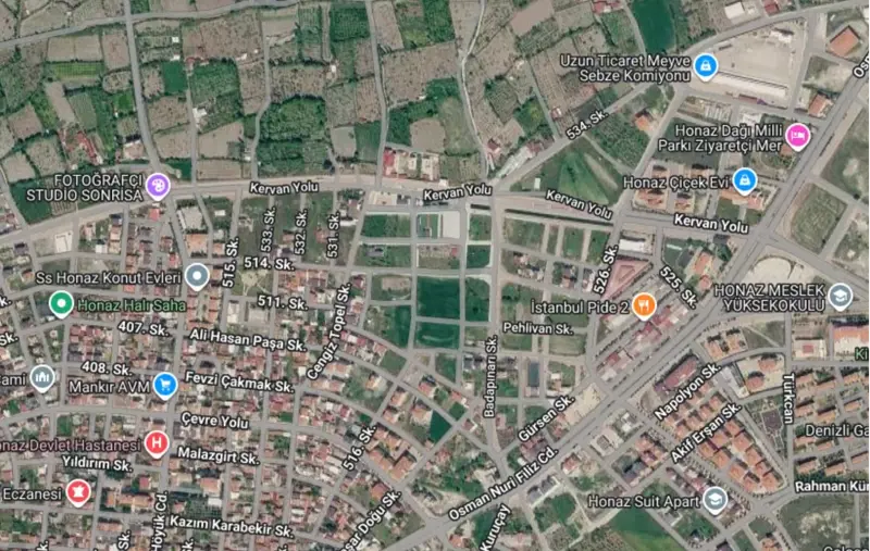 Denizli, Honaz, Satılık, Arsa — fotoğraf 1